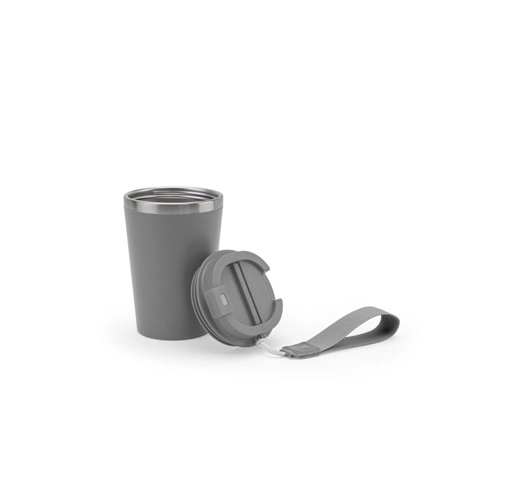 SPITZ. Vaso de viaje de acero inoxidable (90 % reciclado) y pared exterior de PP, con acabado mate 440 ml