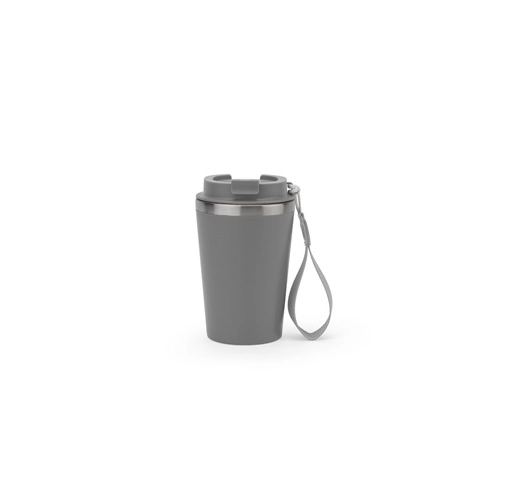 SPITZ. Vaso de viaje de acero inoxidable (90 % reciclado) y pared exterior de PP, con acabado mate 440 ml