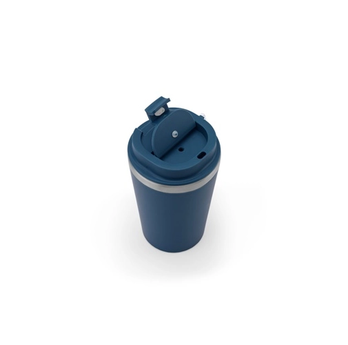 SPITZ. Vaso de viaje de acero inoxidable (90 % reciclado) y pared exterior de PP, con acabado mate 440 ml