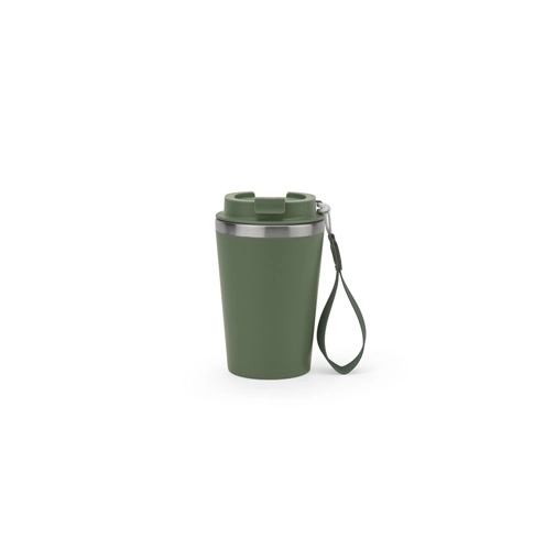 SPITZ. Vaso de viaje de acero inoxidable (90 % reciclado) y pared exterior de PP, con acabado mate 440 ml