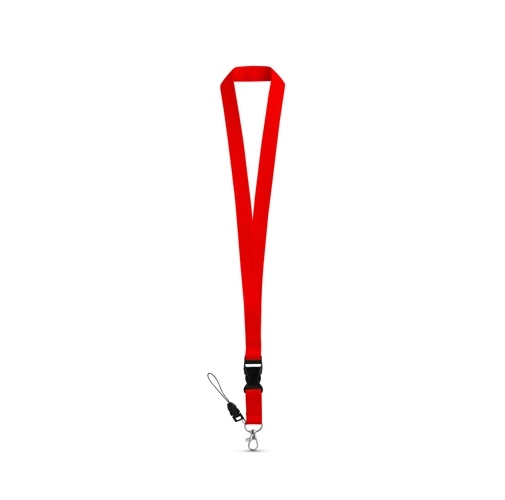 ANQUETIL. Lanyard de poliéster con mosquetón metálico