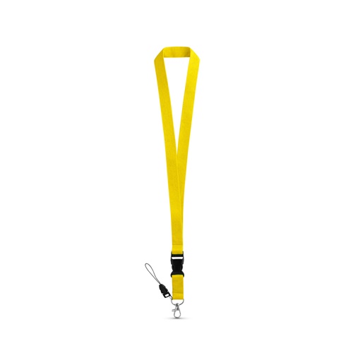 yellow ANQUETIL. Lanyard de poliéster con mosquetón metálico
