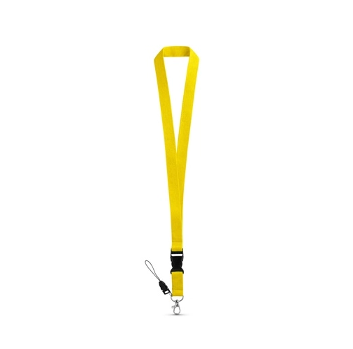 ANQUETIL. Lanyard de poliéster con mosquetón metálico