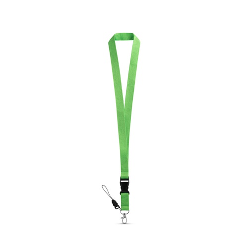 verde claro ANQUETIL. Lanyard de poliéster con mosquetón metálico