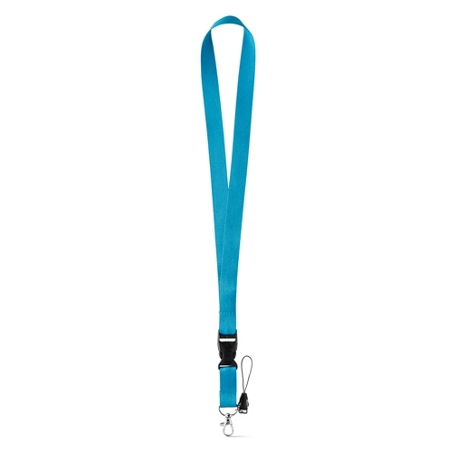 ANQUETIL. Lanyard de poliéster con mosquetón metálico