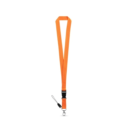 ANQUETIL. Lanyard de poliéster con mosquetón metálico