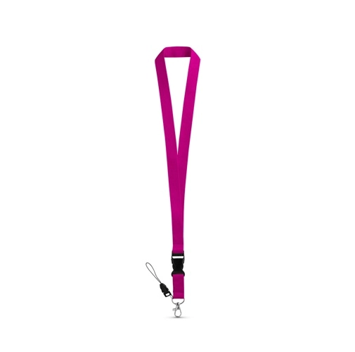 ANQUETIL. Lanyard de poliéster con mosquetón metálico