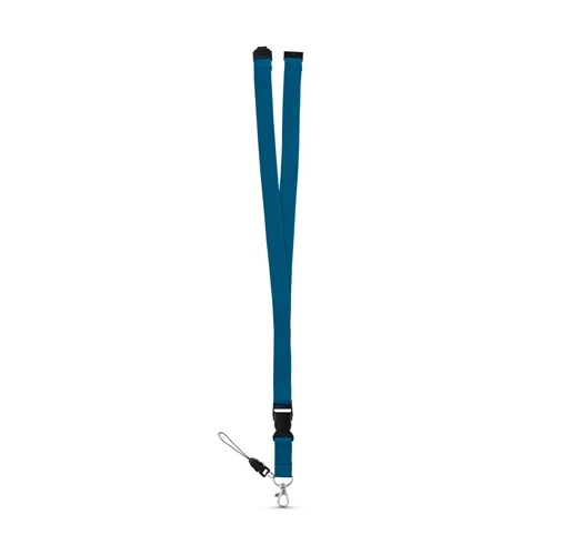 blue MURRAY. Lanyard de poliéster con mosquetón metálico