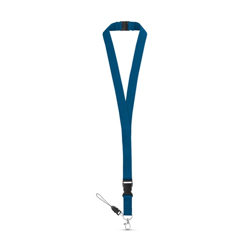 blue MURRAY. Lanyard de poliéster con mosquetón metálico