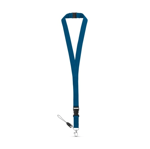 blue MURRAY. Lanyard de poliéster con mosquetón metálico