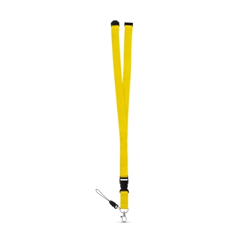 yellow MURRAY. Lanyard de poliéster con mosquetón metálico