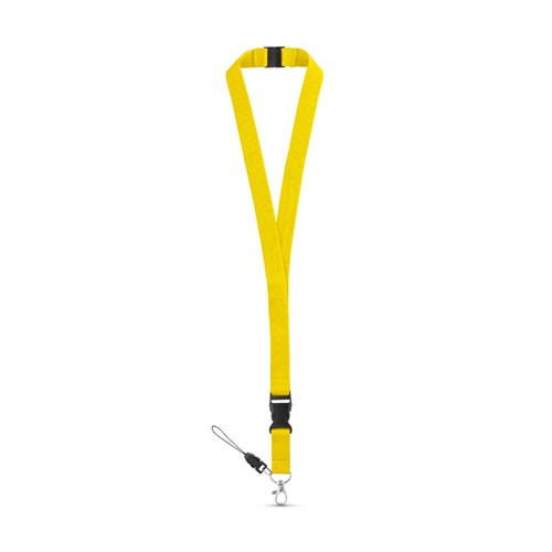 yellow MURRAY. Lanyard de poliéster con mosquetón metálico