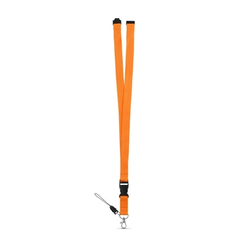 orange MURRAY. Lanyard de poliéster con mosquetón metálico