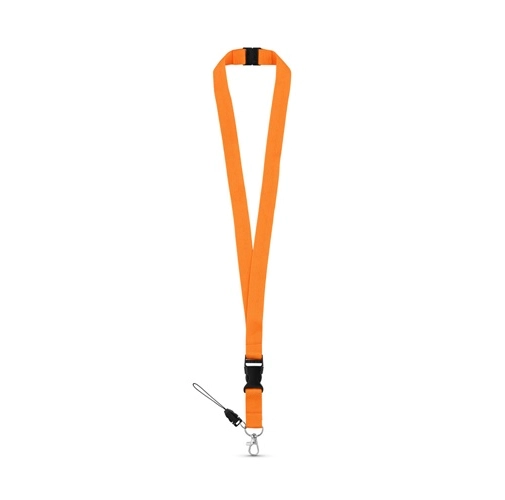 orange MURRAY. Lanyard de poliéster con mosquetón metálico