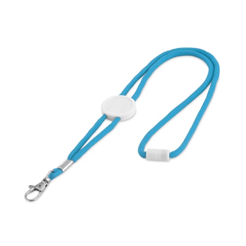 azul claro WEAVE. Lanyard tipo cordón y fabricado en poliéster