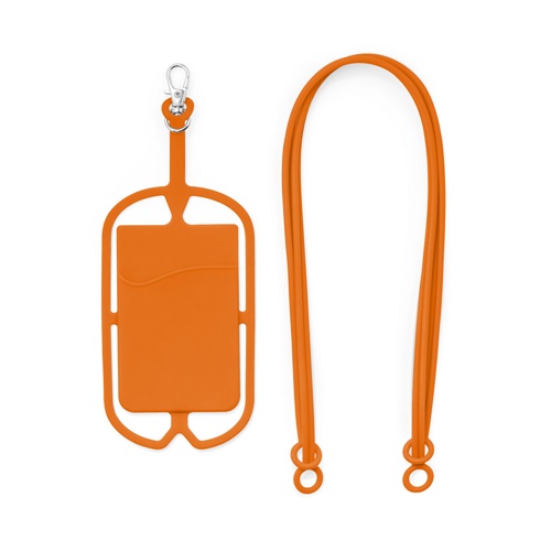 orange NICOLAUS. Tarjetero con soporte para smartphone