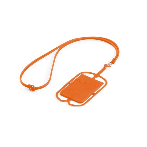 orange NICOLAUS. Tarjetero con soporte para smartphone