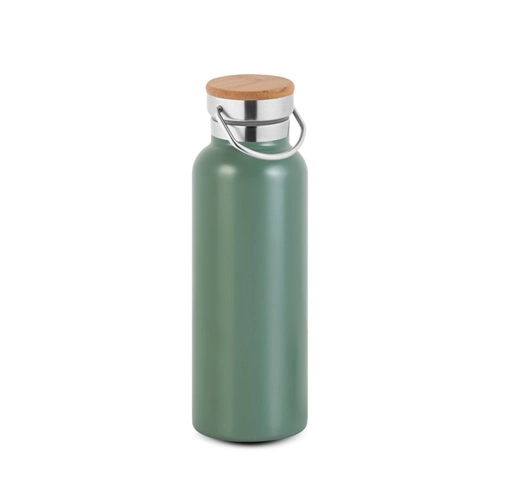 verde militar RAGNAR. Botella de acero inoxidable (36% reciclado) con doble cuerpo 570 mL