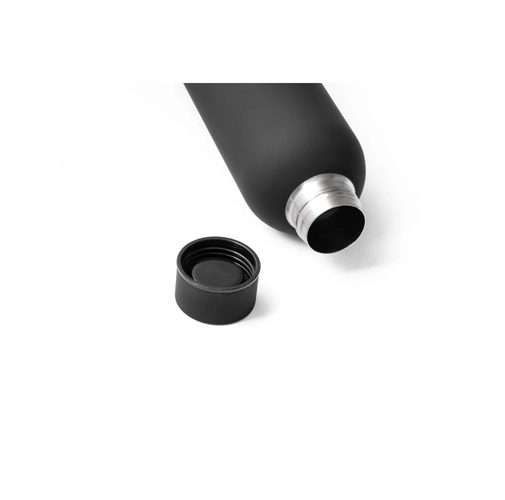 ODIN. Botella de acero inoxidable (36% reciclado) con acabado gomoso 500 mL