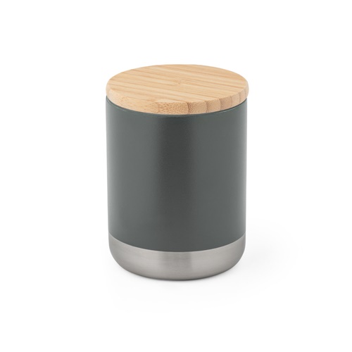 gris oscuro NORRE TUMBLER. Vaso de acero inoxidable (36% reciclado) con pared doble de insolacion 370 mL
