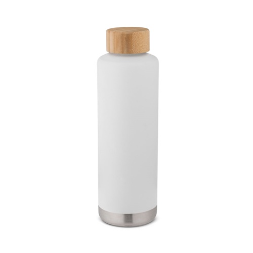 white NORRE BOTTLE. Botella de acero inoxidable (36% reciclado) con pared doble de insolacion al vacío 640 mL