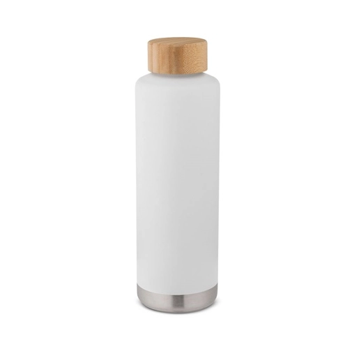 white NORRE BOTTLE. Botella de acero inoxidable (36% reciclado) con pared doble de insolacion al vacío 640 mL