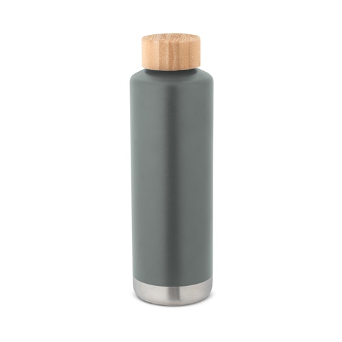 gris oscuro NORRE BOTTLE. Botella de acero inoxidable (36% reciclado) con pared doble de insolacion al vacío 640 mL