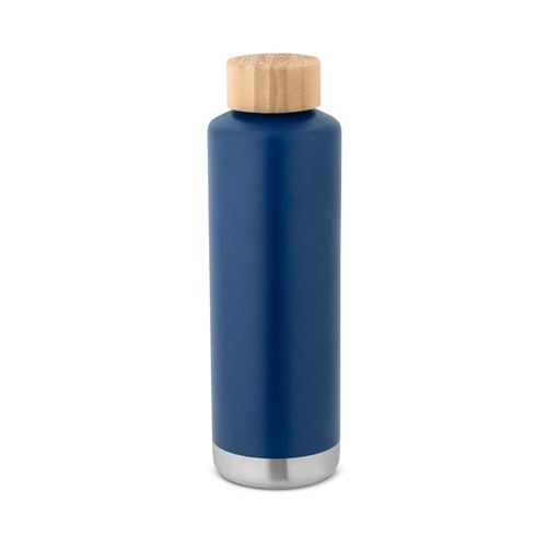 azul marino NORRE BOTTLE. Botella de acero inoxidable (36% reciclado) con pared doble de insolacion al vacío 640 mL