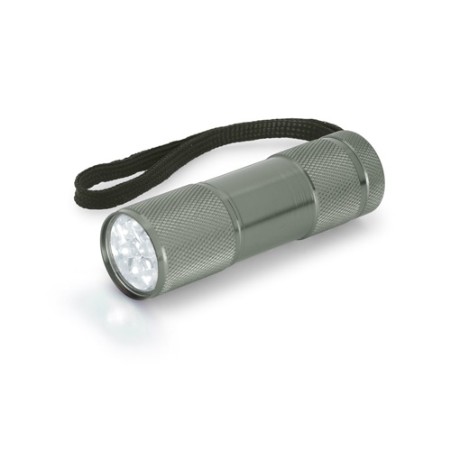gun metal FLASHY. Linterna de aluminio con 9 LEDs