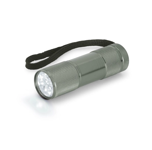 gun metal FLASHY. Linterna de aluminio con 9 LEDs