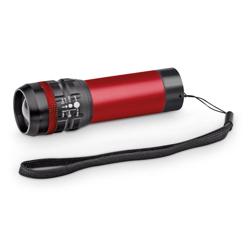 red ZOOMIN. Linterna de aluminio con función zoom y 3 modos de iluminación