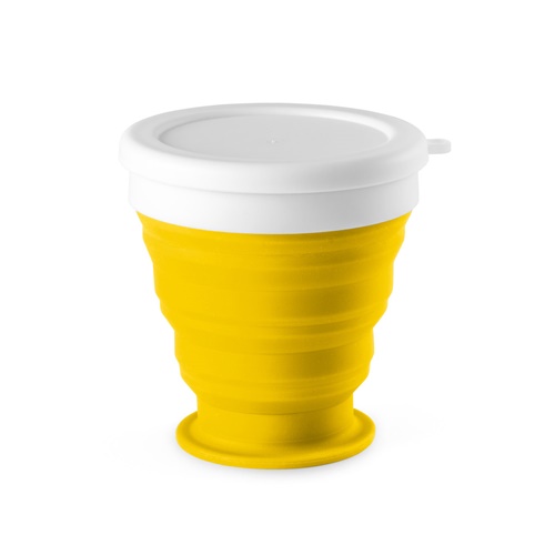 yellow ASTRADA. Vaso de viaje plegable de 250 mL