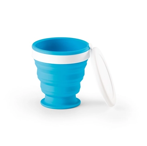 azul claro ASTRADA. Vaso de viaje plegable de 250 mL