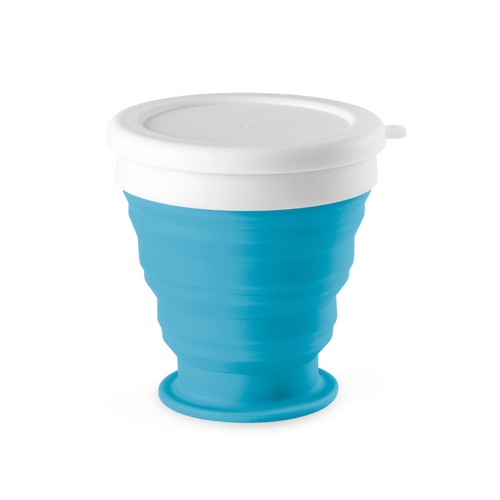 azul claro ASTRADA. Vaso de viaje plegable de 250 mL