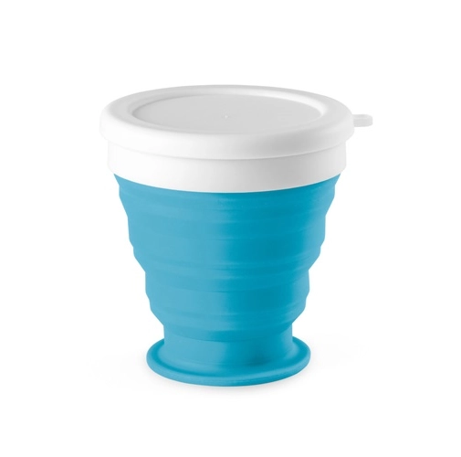 azul claro ASTRADA. Vaso de viaje plegable de 250 mL