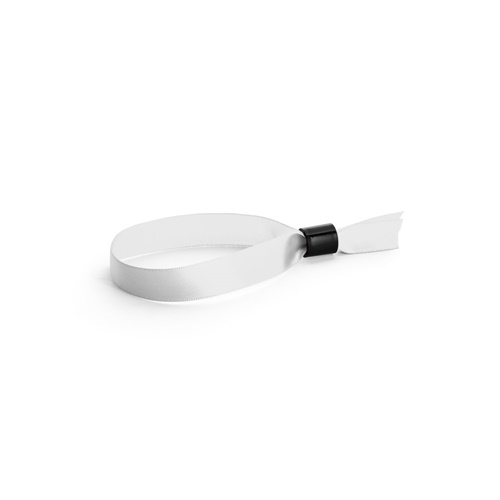 white SECCUR. Brazalete de raso a prueba de manipulaciones