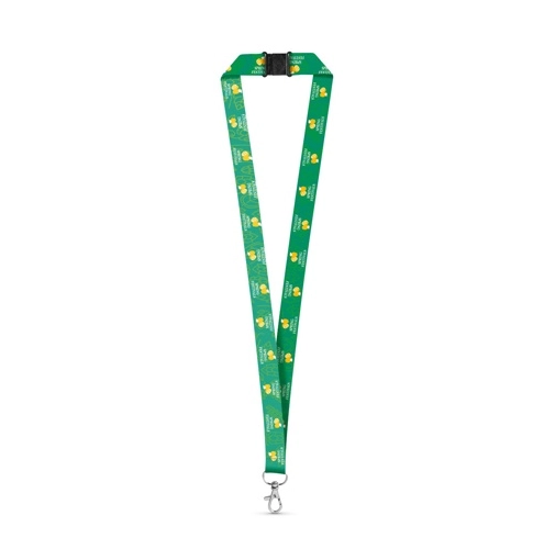 DOVER. Landyard para sublimación en poliéster reciclado (100% rPET) con mosquetón