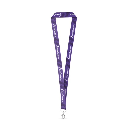 WINDSOR. Landyard para sublimación en poliéster reciclado (100% rPET) con mosquetón