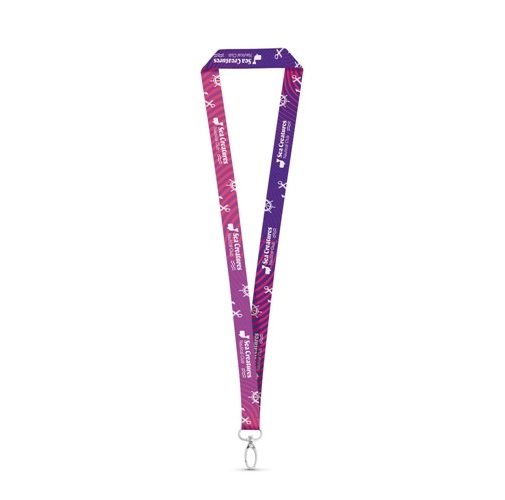 MANILA. Landyard para sublimación en poliéster con mosquetón