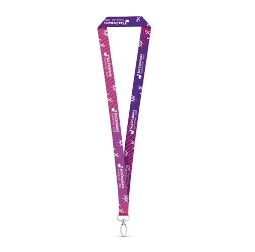 MANILA. Landyard para sublimación en poliéster con mosquetón