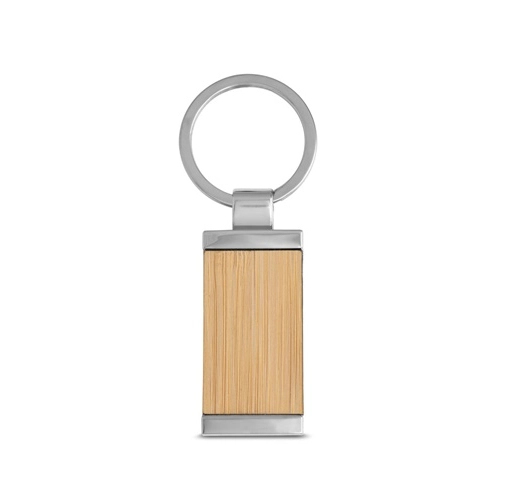 natural HOMER. Llavero rectangular de bambú