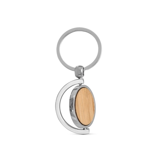 natural HOMER ROUND. Llavero redondo de bambú