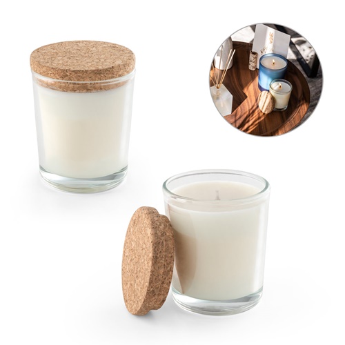 ZEN 80. Vela aromática en vaso de cristal con tapa de corcho 80 g