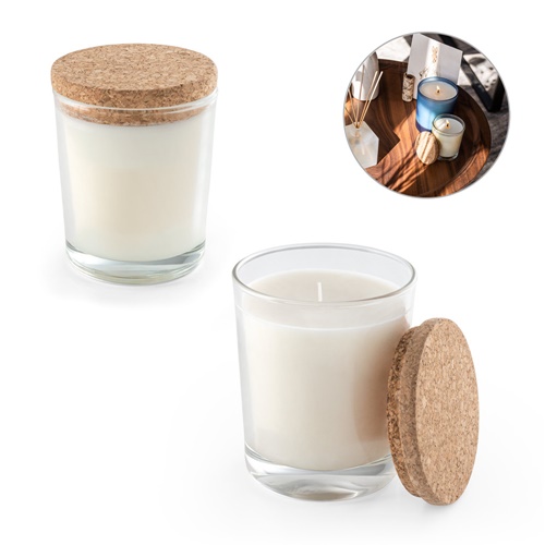 ZEN 180. Vela aromática en vaso de cristal con tapa de corcho 180 g