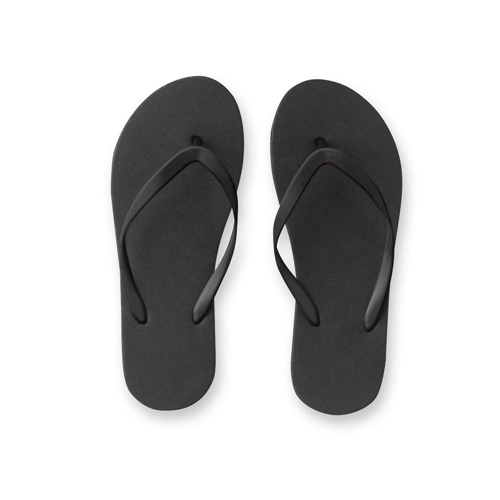 black MAUPITI L / XL. Zapatillas cómodas con suela de PE y tira de PVC