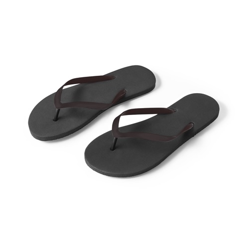 black MAUPITI L / XL. Zapatillas cómodas con suela de PE y tira de PVC