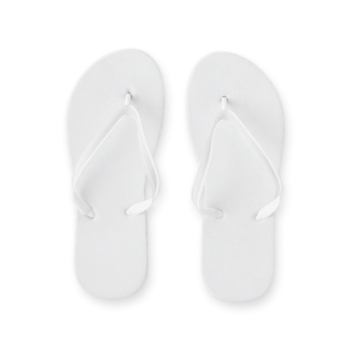 white MAUPITI L / XL. Zapatillas cómodas con suela de PE y tira de PVC