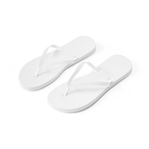 white MAUPITI L / XL. Zapatillas cómodas con suela de PE y tira de PVC