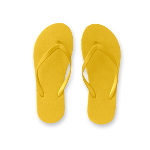 yellow MAUPITI L / XL. Zapatillas cómodas con suela de PE y tira de PVC
