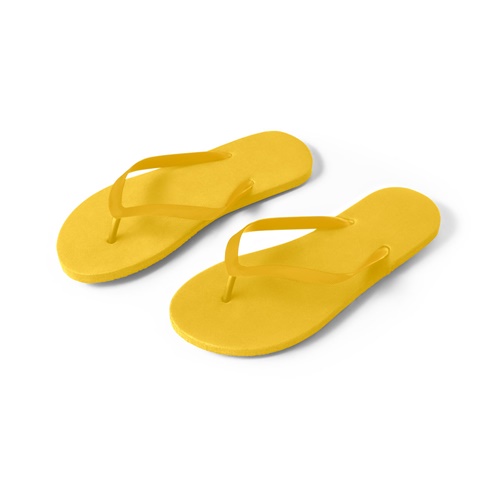 yellow MAUPITI L / XL. Zapatillas cómodas con suela de PE y tira de PVC